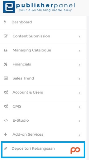 Depository shortcut on the bottom of the e-sentral publisher panel