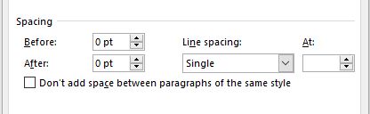 Clean spacing