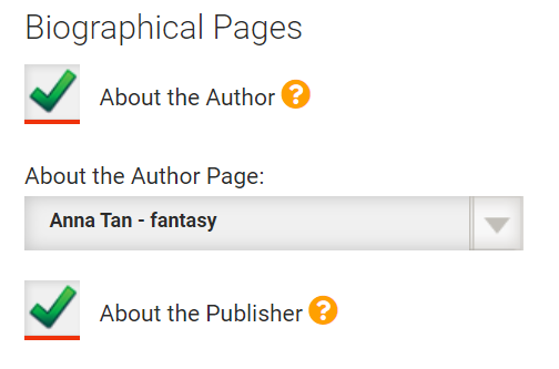 Biographical Pages: About the Author, About the Publisher