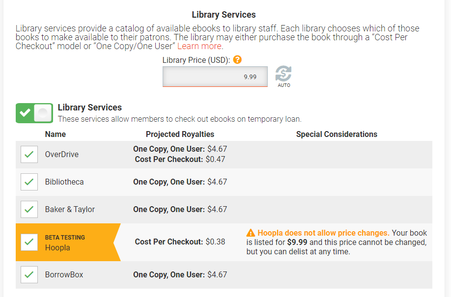 Library Services: OverDrive, Bibliotheca, Baker & Taylor, Hoopla, BorrowBox